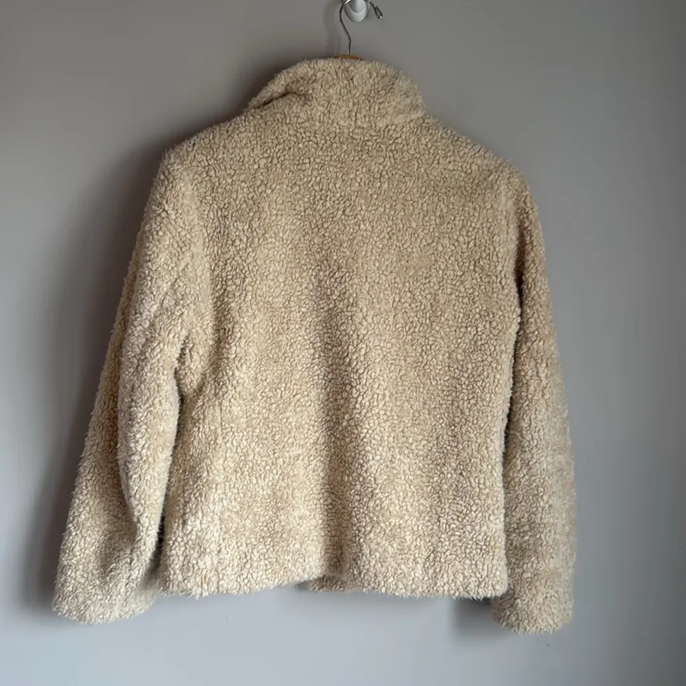 Pendleton Sherpa Jacket Ivory Blue Flannel Fuzzy Gorpcore Nature Small - Image 3