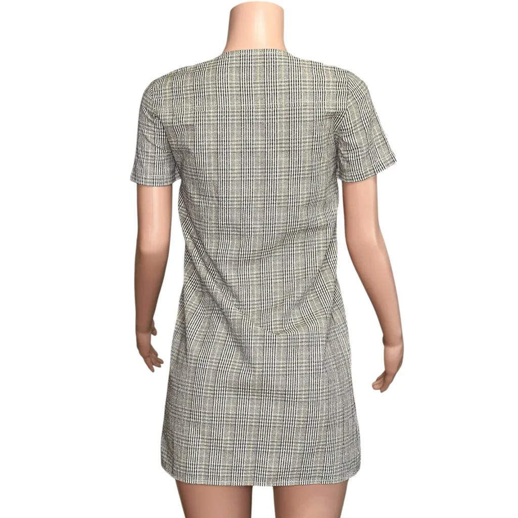 SÉZANE Carolle Mini Dress, Prince of Wales Orange Black Ecru, FR34/US2 - Image 9