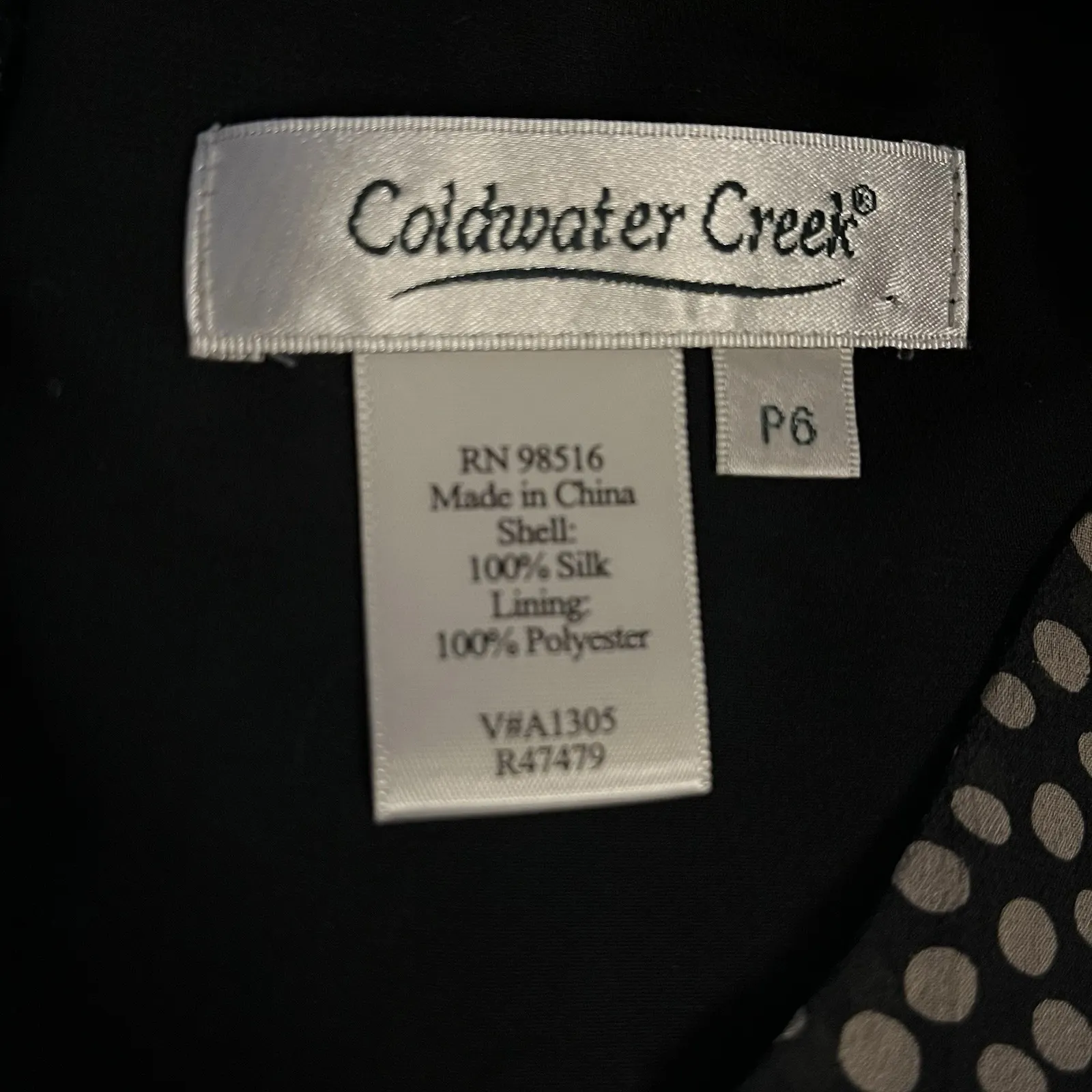 Coldwater Creek Silk Fit Flare Dress Petite Womens 6P PS Polka Dot A Line Office - Image 3