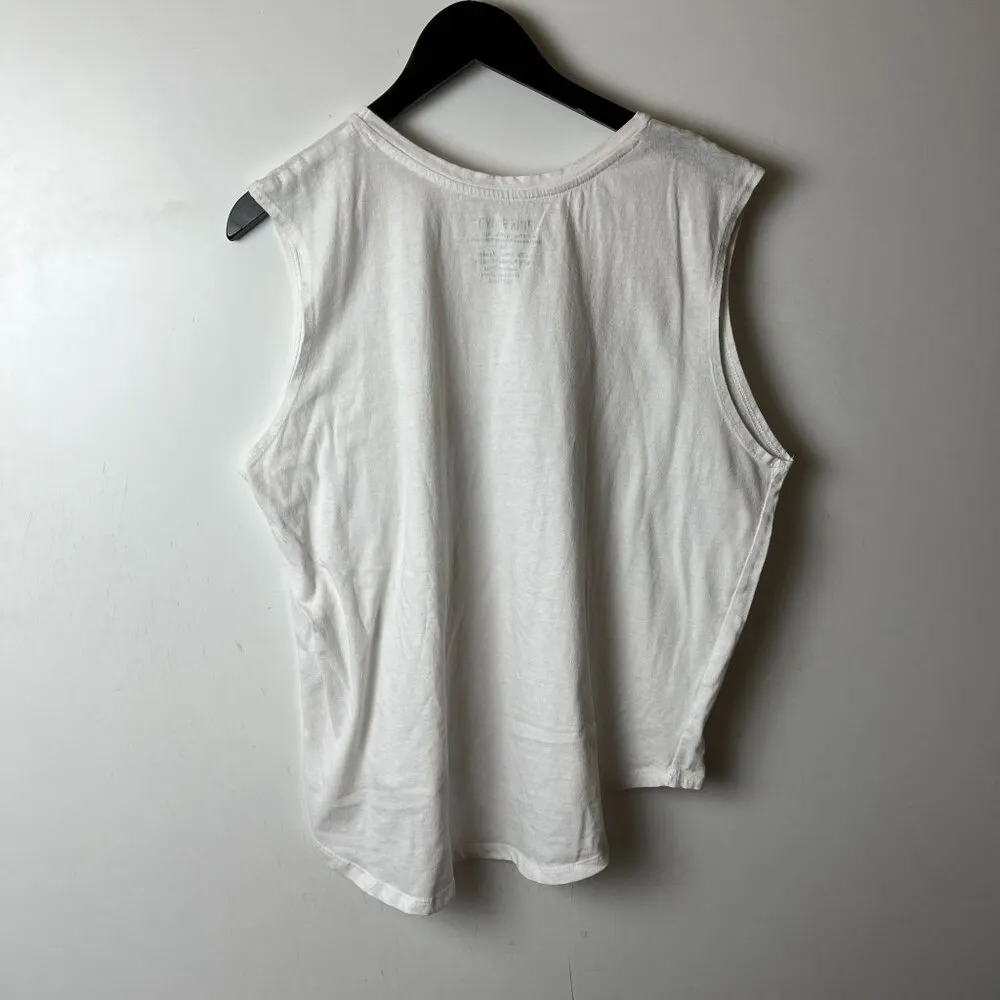 Pink Floyd Tank Top Womens White Plus Size 3X Metallic Band Graphic Cotton Blend - Image 10