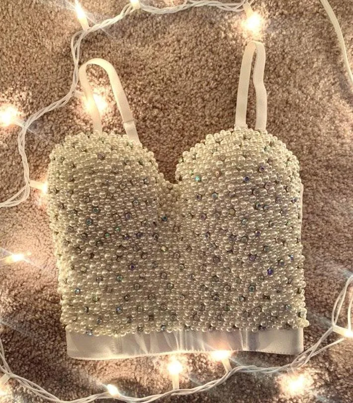 Cream Pearl Covered Top - Image 3