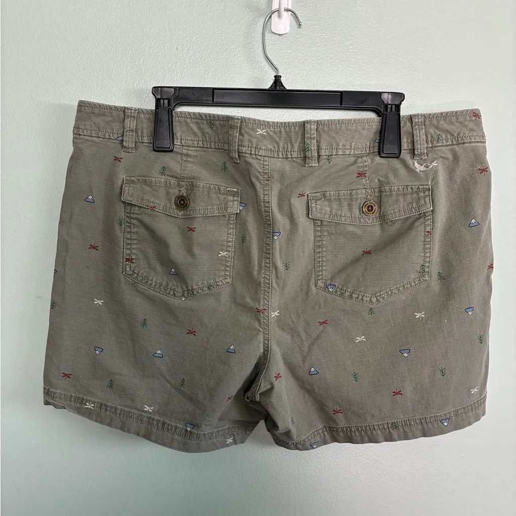 Eddie Bauer Women's Hiking Camping Shorts Green Dyed Dragonfly Summer SZ 18 - Image 7