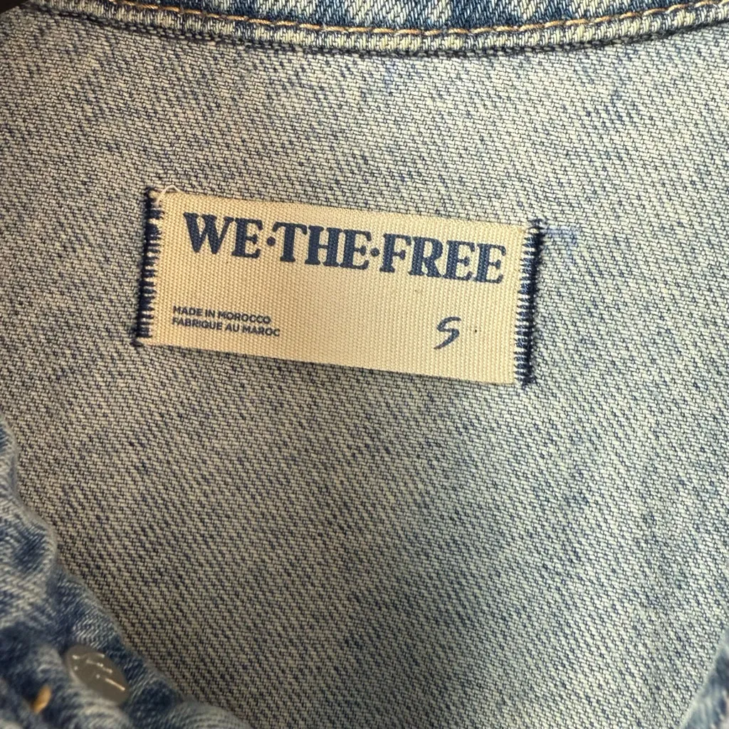 Free People We The Free Marci Shortalls Romper Blue Denim S - Image 6