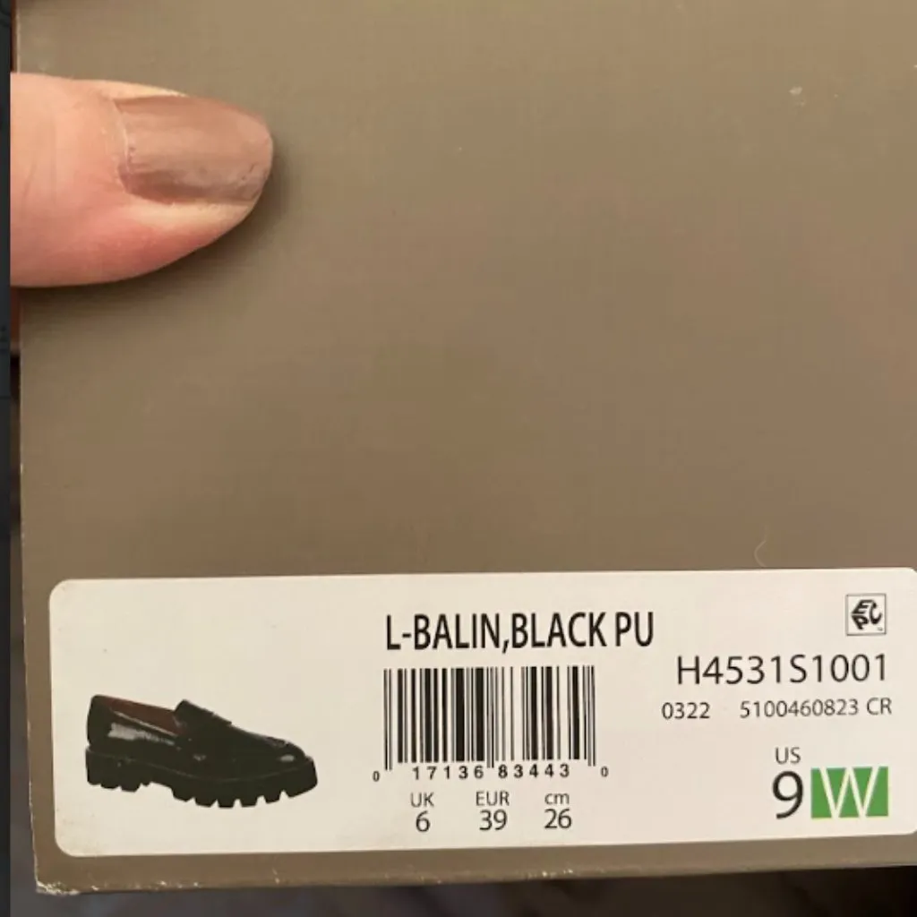 NIB Franco Sarto Balin Lug-Sole Loafers, Women's 9 Wide, Black, Chunky, Platform - Image 3