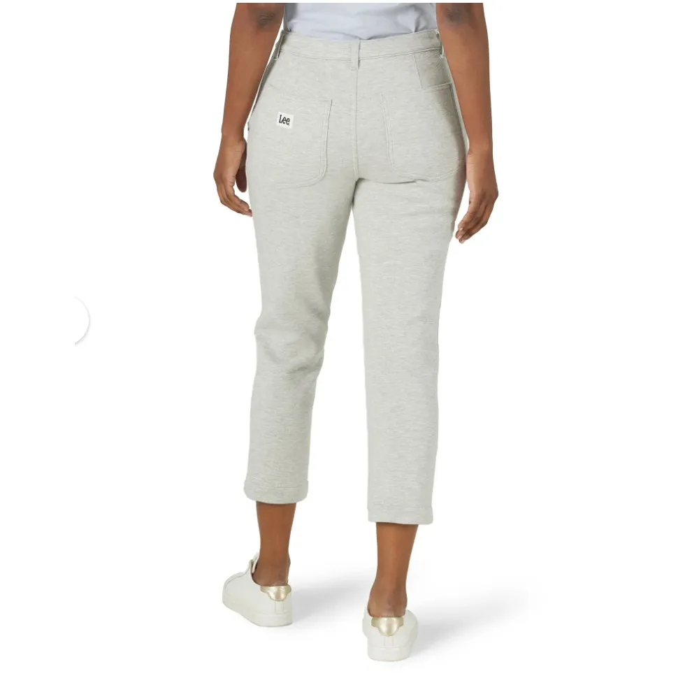 Lee High Rise Straight Leg Cropped Knit Pants Jeggings New Light Grey Women 22M - Image 2