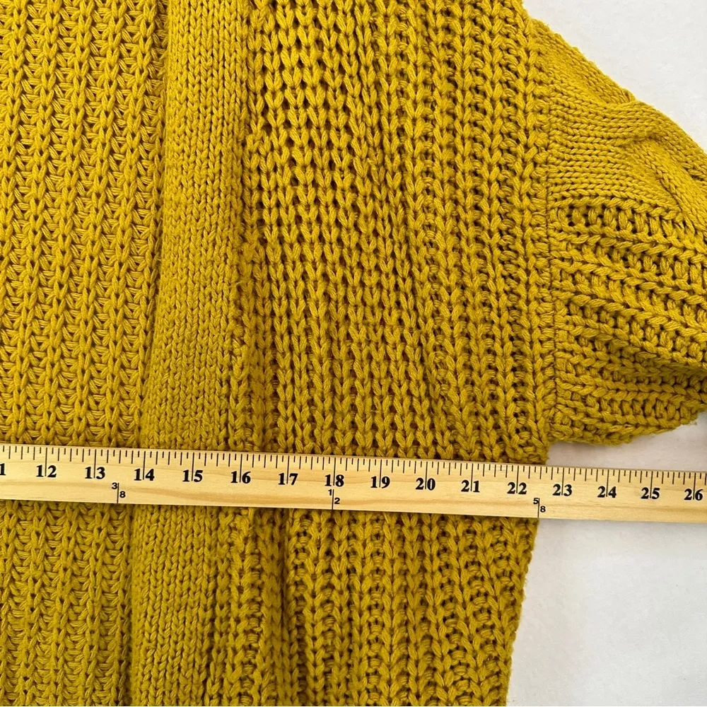 Moon & Madison Cable Knit Cardigan Womans Size XS Mustard Yellow - Image 9