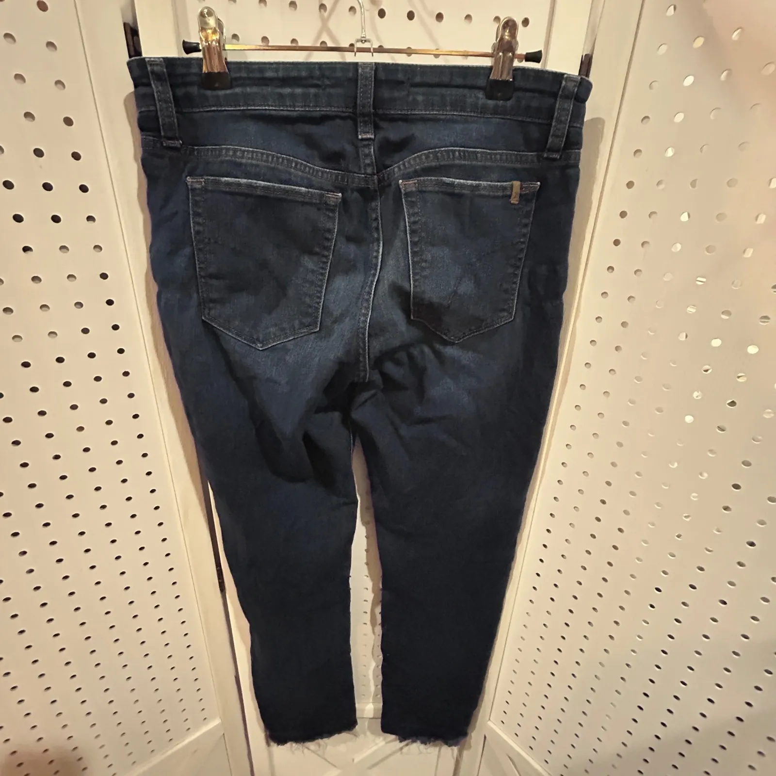 Joe's Jeans Dark Wash Distressed Frayed Hem Skinny Jeans Women's Size 28 - Image 8