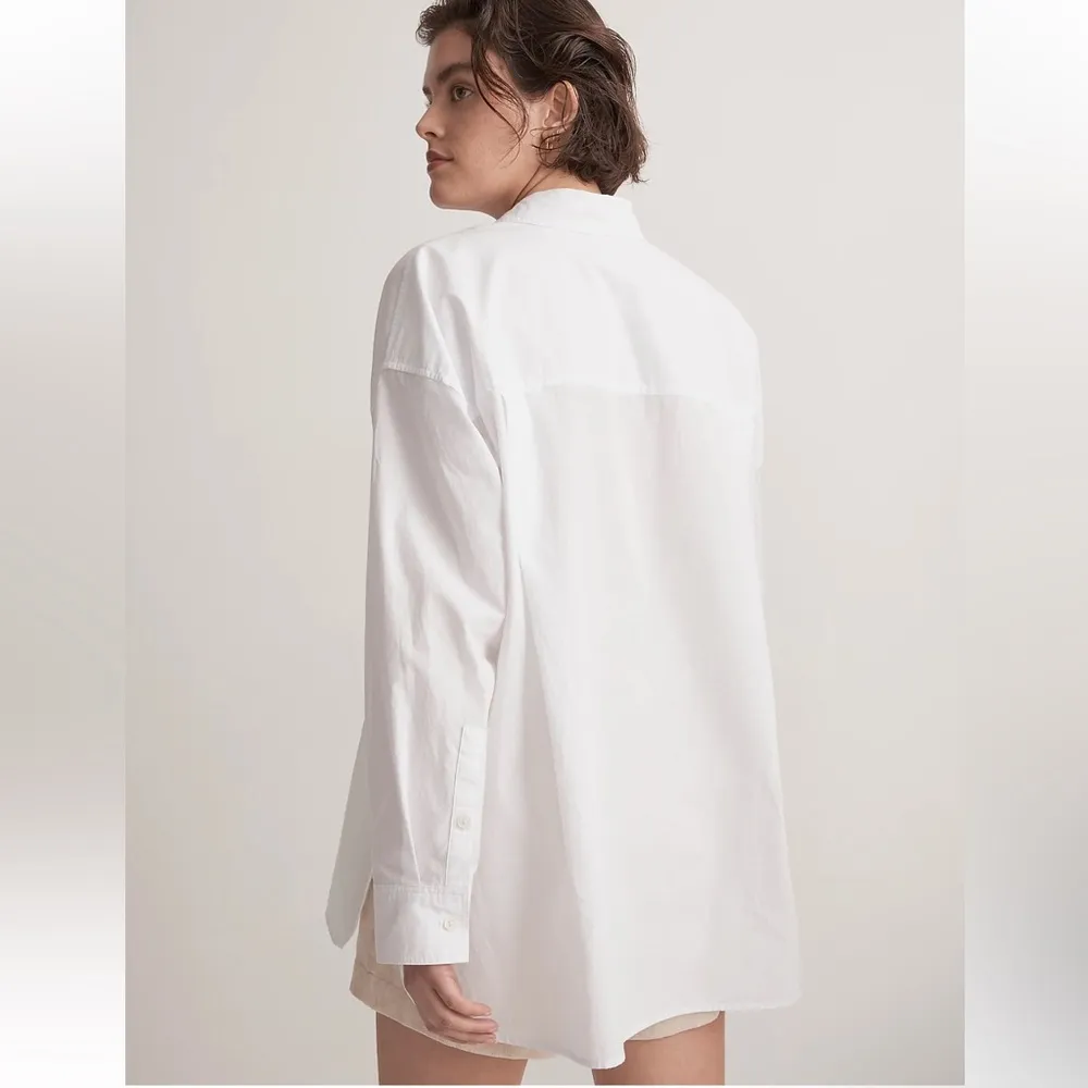 Madewell The Signature Poplin Oversized Button Down Shirt in Eyelet White Sz XXS - Image 2