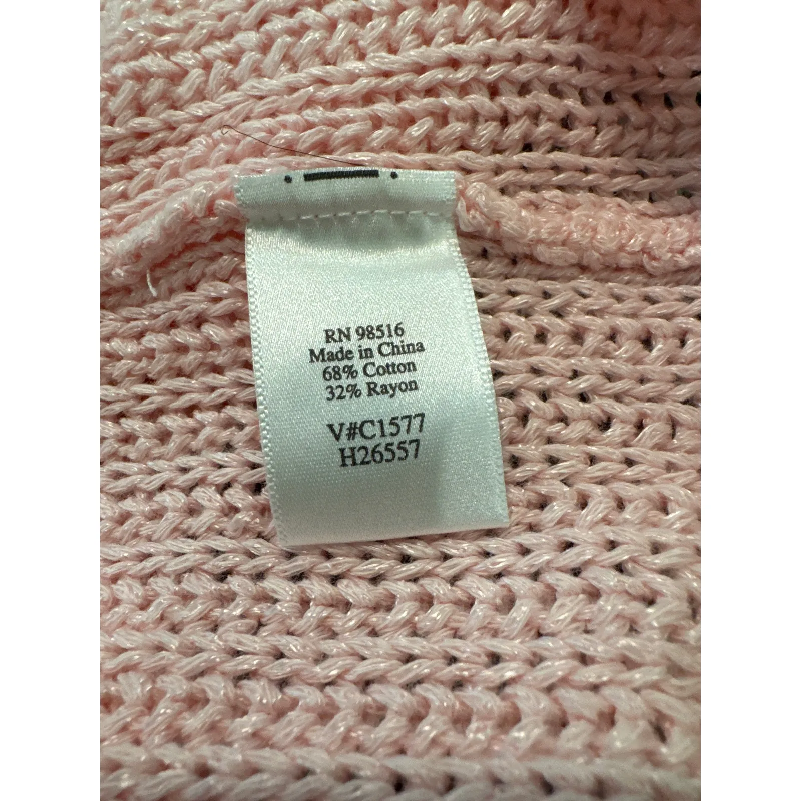 Vintage Coldwater Creek Pink Knit Cardigan Sweater 1X 3/4 Sleeve Lightweight - Image 7