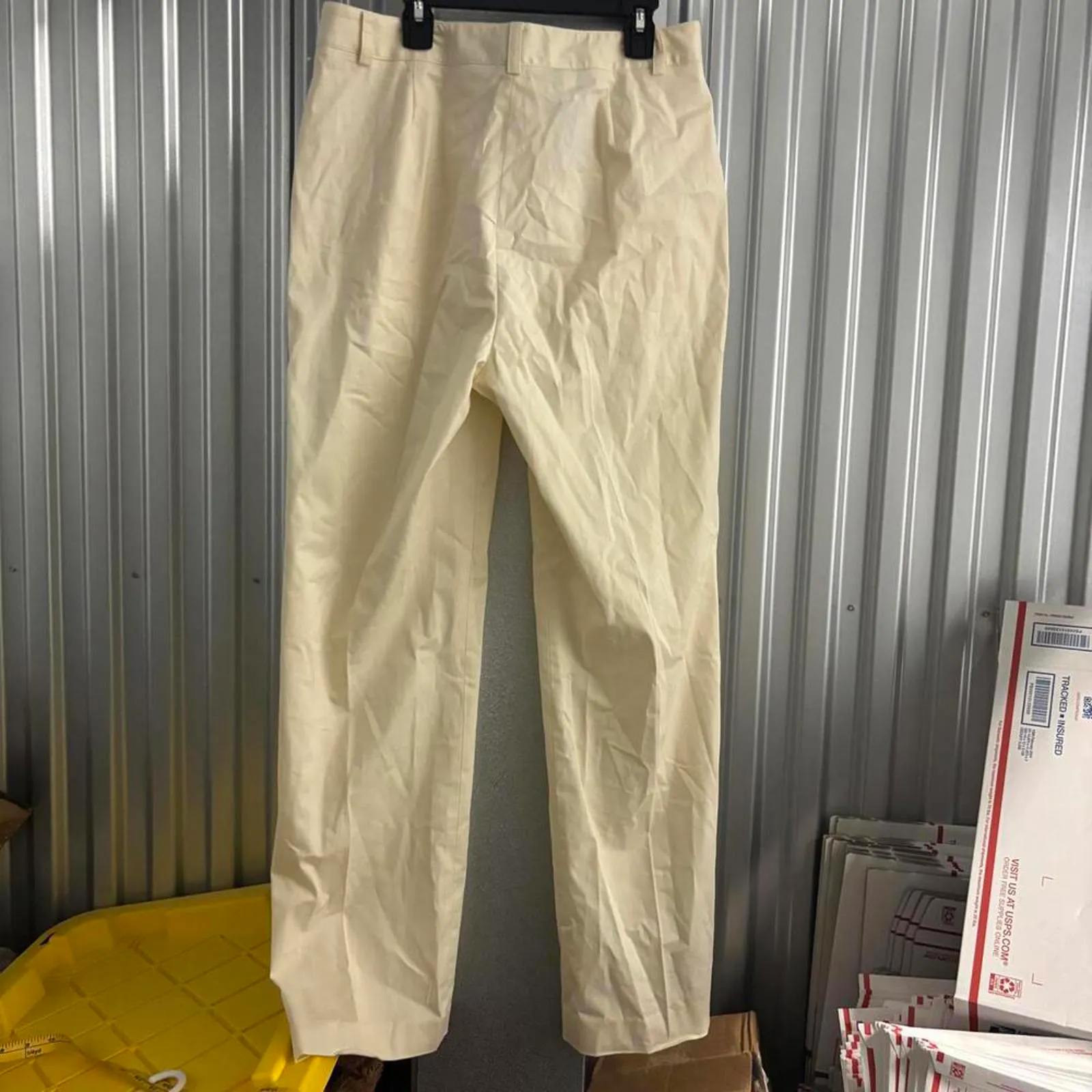 Kasper Cream Semi Sheer Trouser Work Pants Neutral Minimal Career butter yellow - Image 6