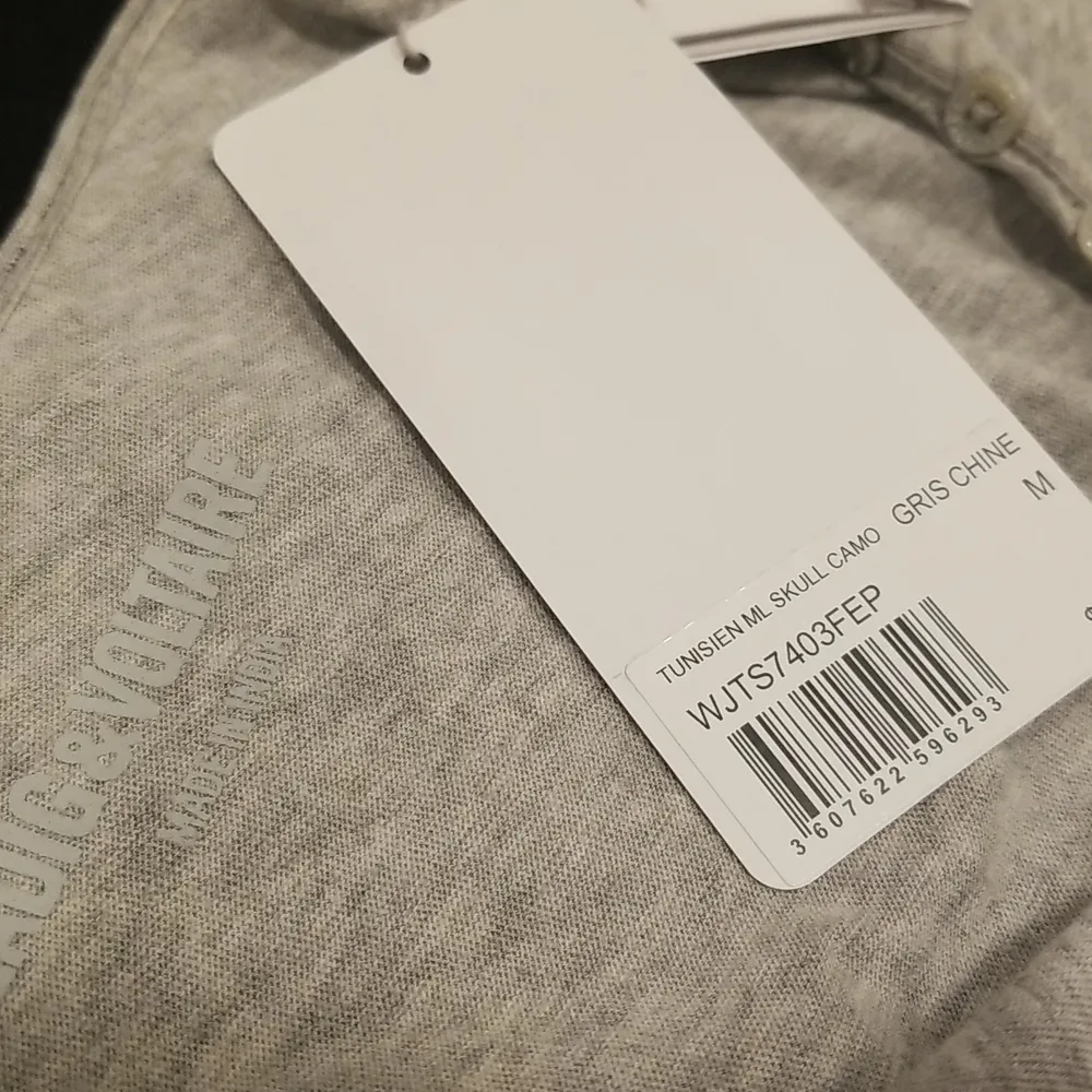 💕ZADIG & VOLTAIRE💕 Tunisien Skull Long Sleeve T-Shirt - Gris Chine Gray M NWT - Image 11