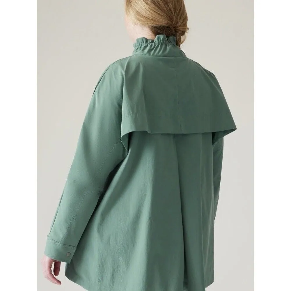 NEW Athleta L Advantage Poplin Top Teal Breathable Zip Pockets Ventilation Large - Image 5