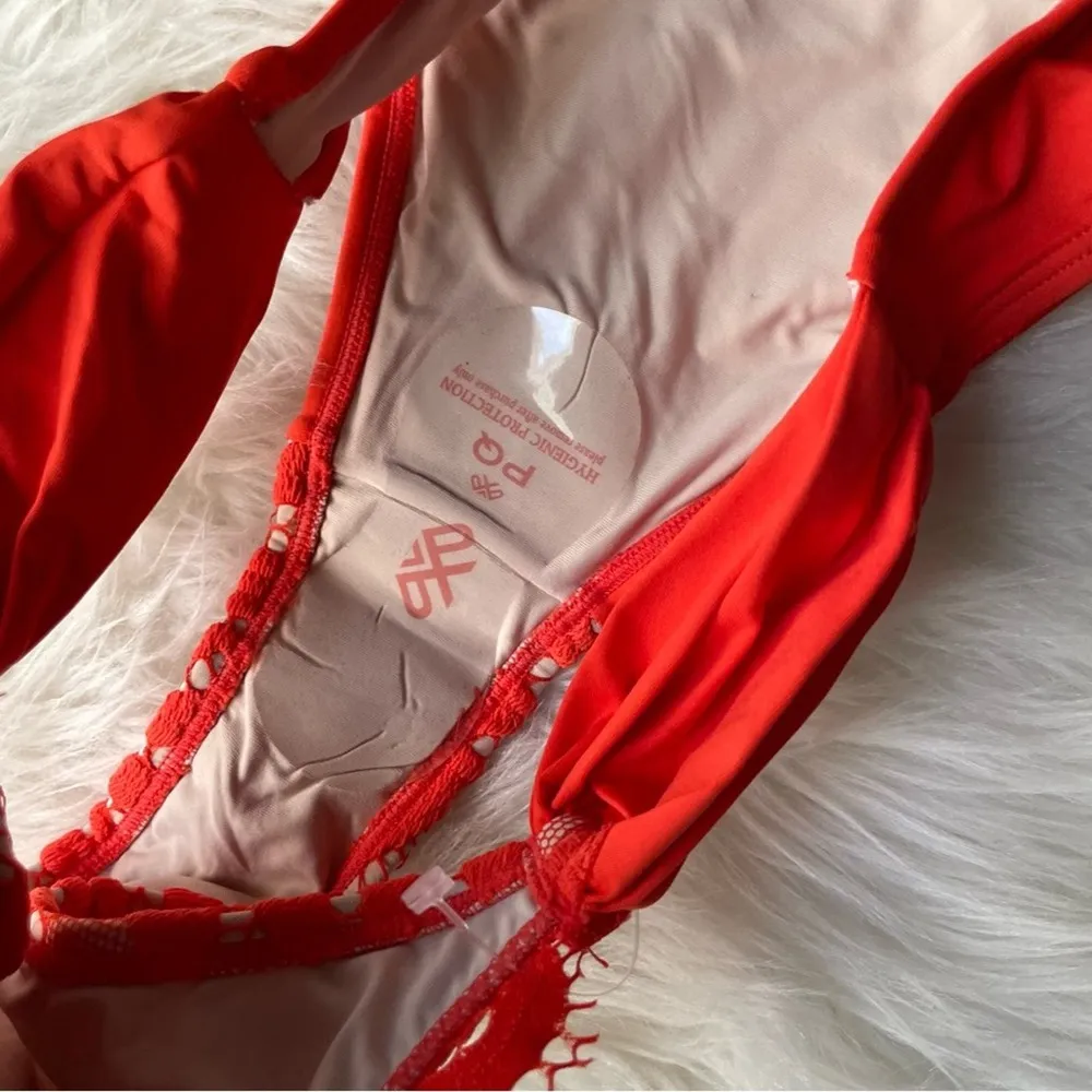 PILYQ Lace Teeny Bikini Bottoms Red Tomato NWT - Image 2