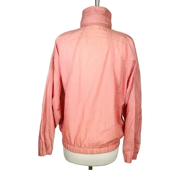 Pony Vintage Pink Windbreaker Zipper Hood Pockets Nylon Women‎ Size Medium - Image 5
