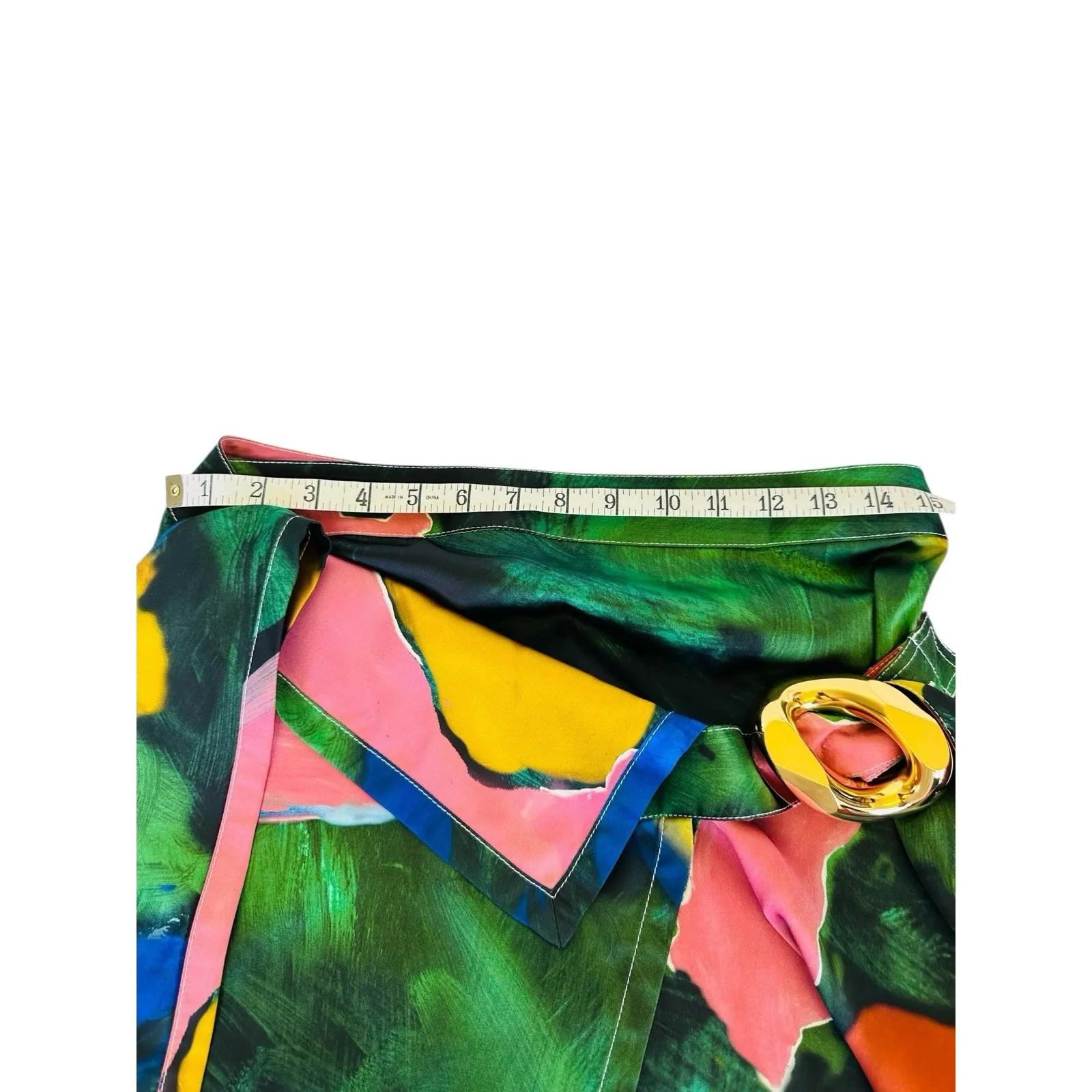 JW Anderson Side Drape Link Skirt Abstract Camo Multi US Size 6 SK011PG084500 - Image 10