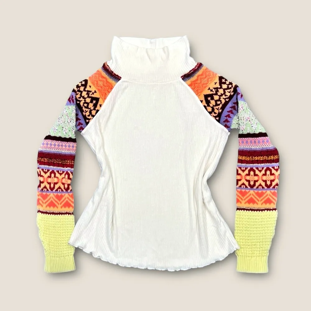 Free People Multicolored Fair Isle Prism (Turtleneck / Mock Neck) LongSleeve Top - Image 2