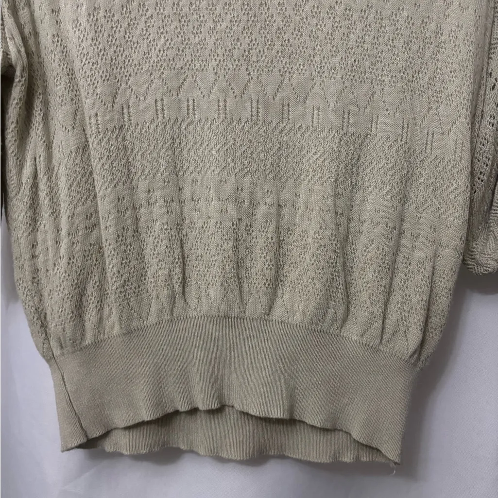 Carly Jean Los Angeles Textured Knit Sweater in Cream - Image 3