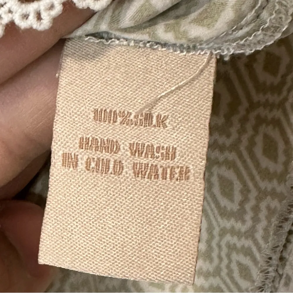 PALOMA BLUE Paloma Green Mosaic Print Shorts 100% Silk Lightweight Beachy Sz XS - Image 6