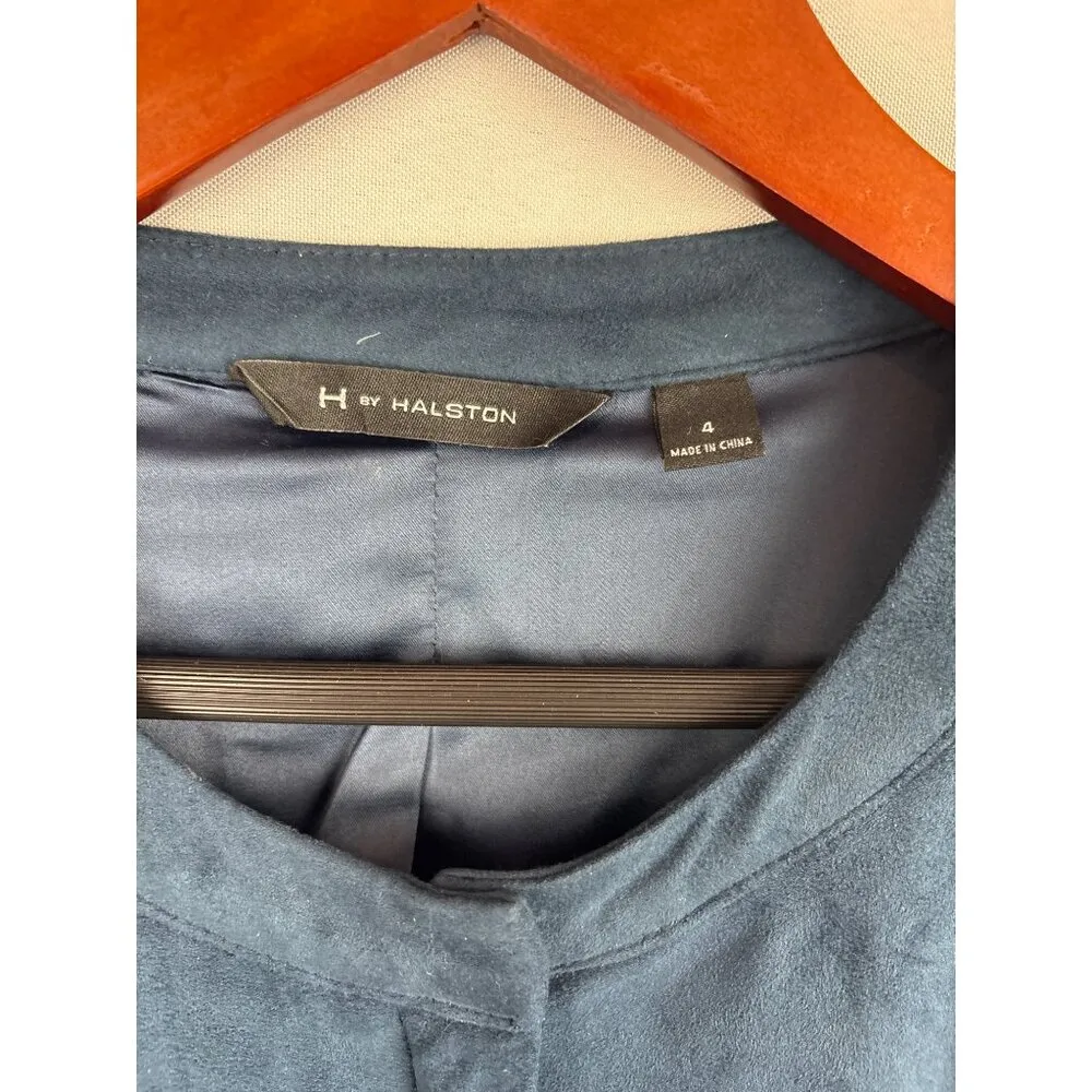Halston Women’s Vintage Blue Shirt Jacket Size 4 - Image 7