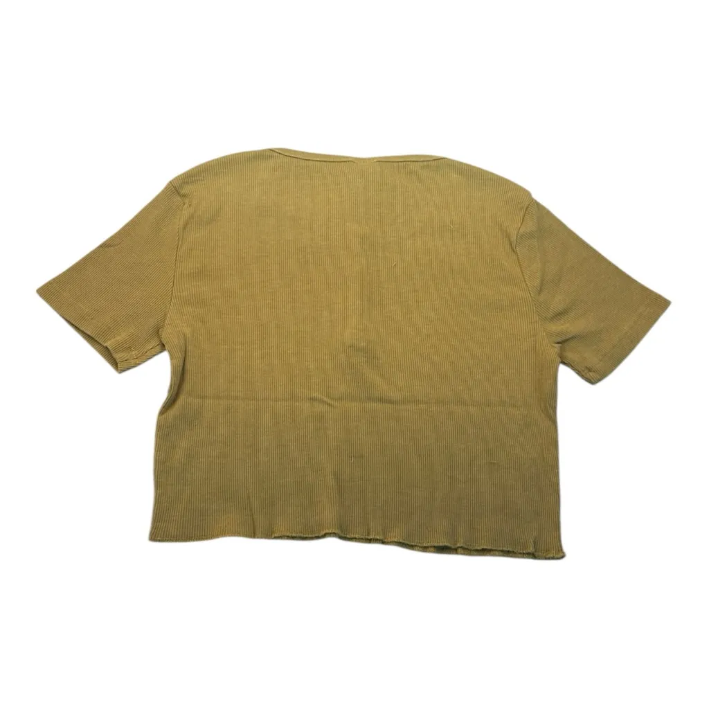 NWT Mono B Olive Ribbed Crop Top Size Large Green - Image 2