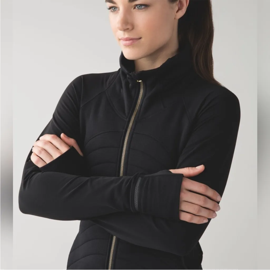Lululemon Fleece Out Jacket Black size 8 full zip fleece polartec slim fit - Image 2