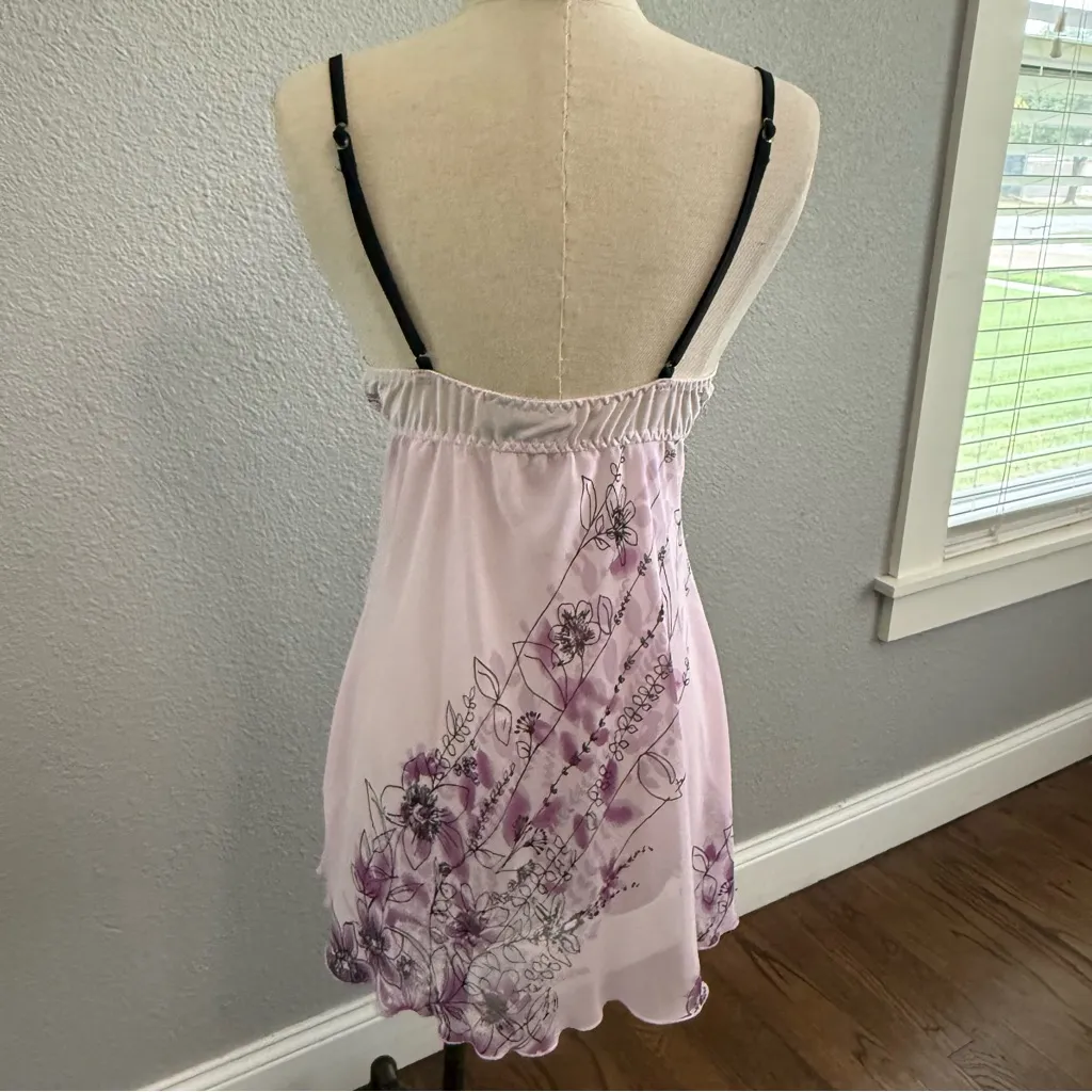 Floral Printed Lace Strap Chemise Size‎ Large - Image 5