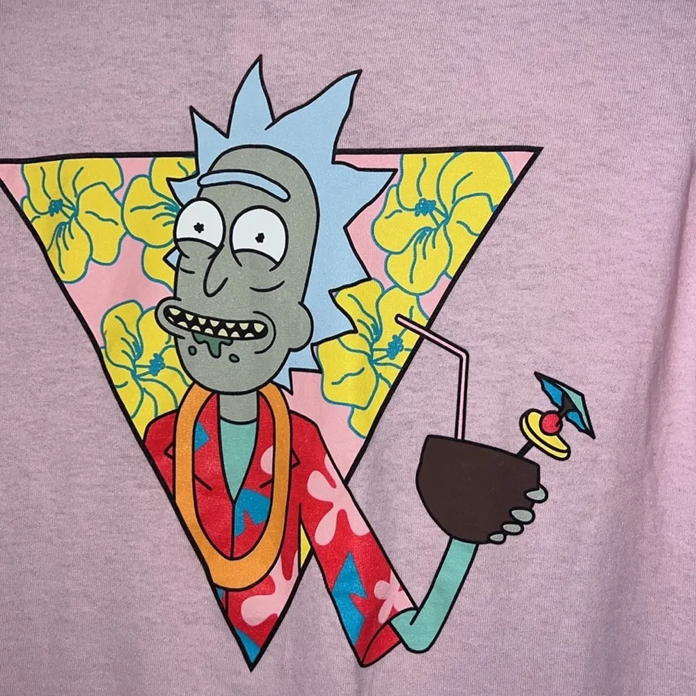 Rick & Morty adult swim size small long sleeve t-shirt tropical graphic print - Image 4