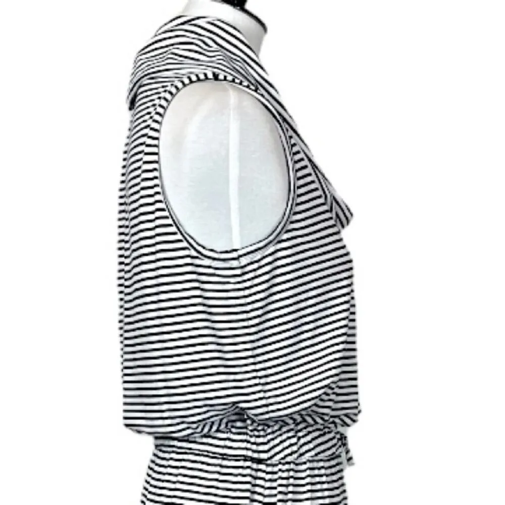Chico’s Maxi Lydia Dress Zenergy Cowl Neck White Black Stripe Size 1 Women Small - Image 7