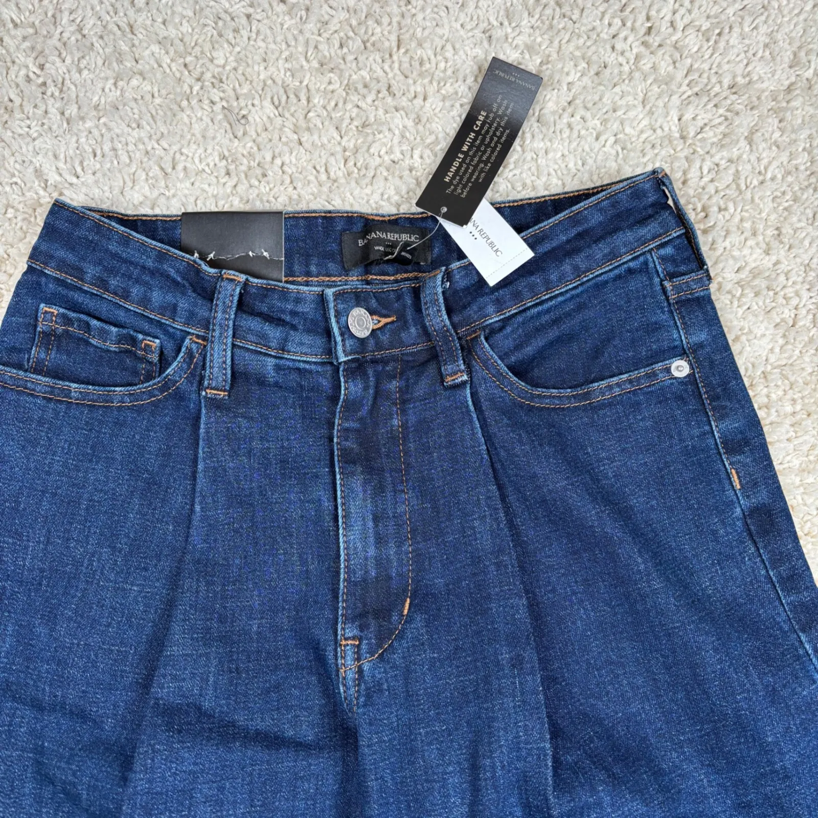 Banana Republic Wide Leg Crop Jeans Dark Wash High Rise Women 26/2 - Image 4