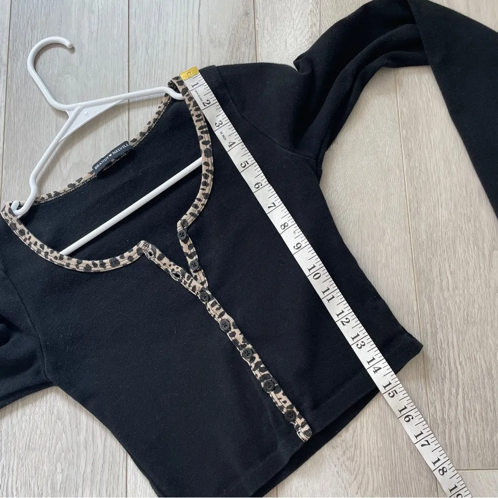 Brandy Melville Cardigan zelly cheetah top womens Black (one size) y2k casual - Image 6