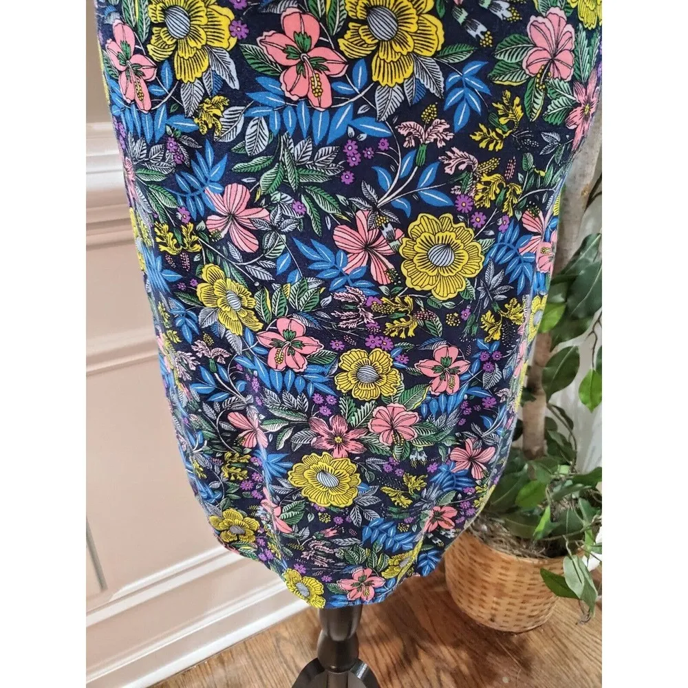 Westport Multicolor Floral Boho Sleeveless Rayon Dress With Tassels Size Large - Image 4