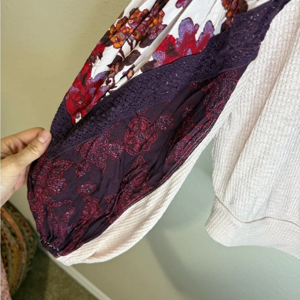 Free People Casual Clash Rose Balloon Sleeve Thermal Top - Image 5