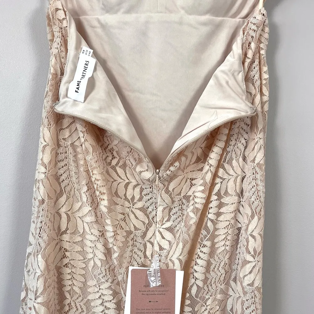 Fame and Partners Blush Pink Chelsey Lace Maxi Dress Size 8 - Image 13