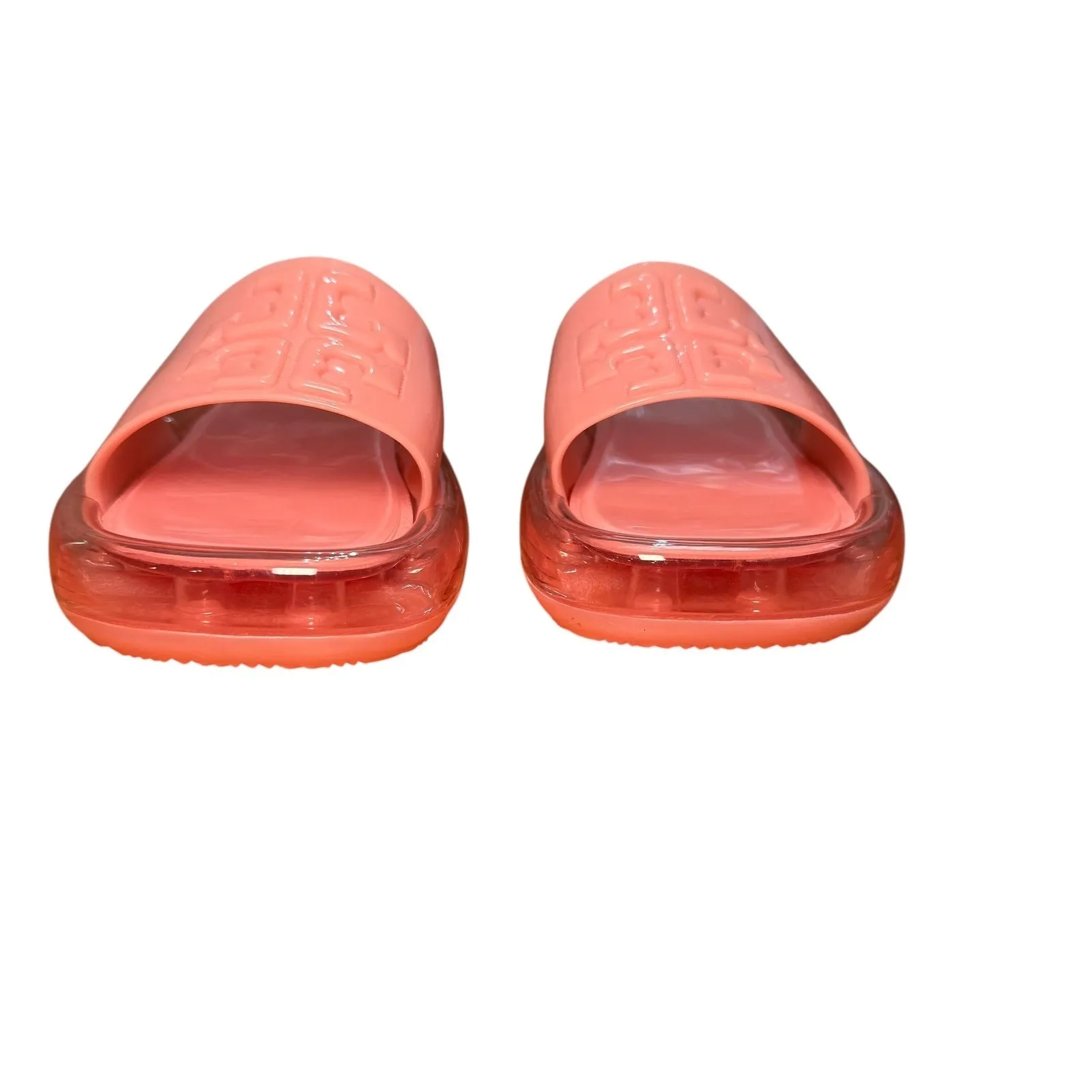 Tory Burch Jelly Slides Sandals Pink Logo Platform Pool Beach Summer 4B‎ - Image 5