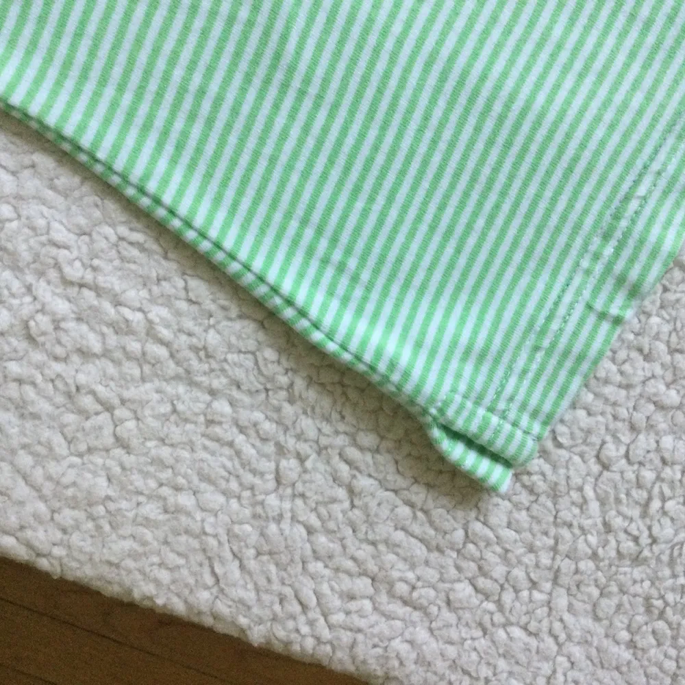 Y2K Polo Shirt Stretch Green Striped - Image 12