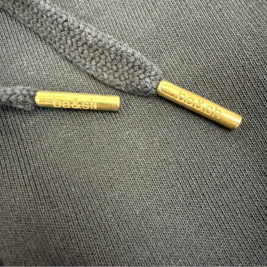 Ba&sh Vara Hoodie Sweatshirt Dress Black Noir - Image 10