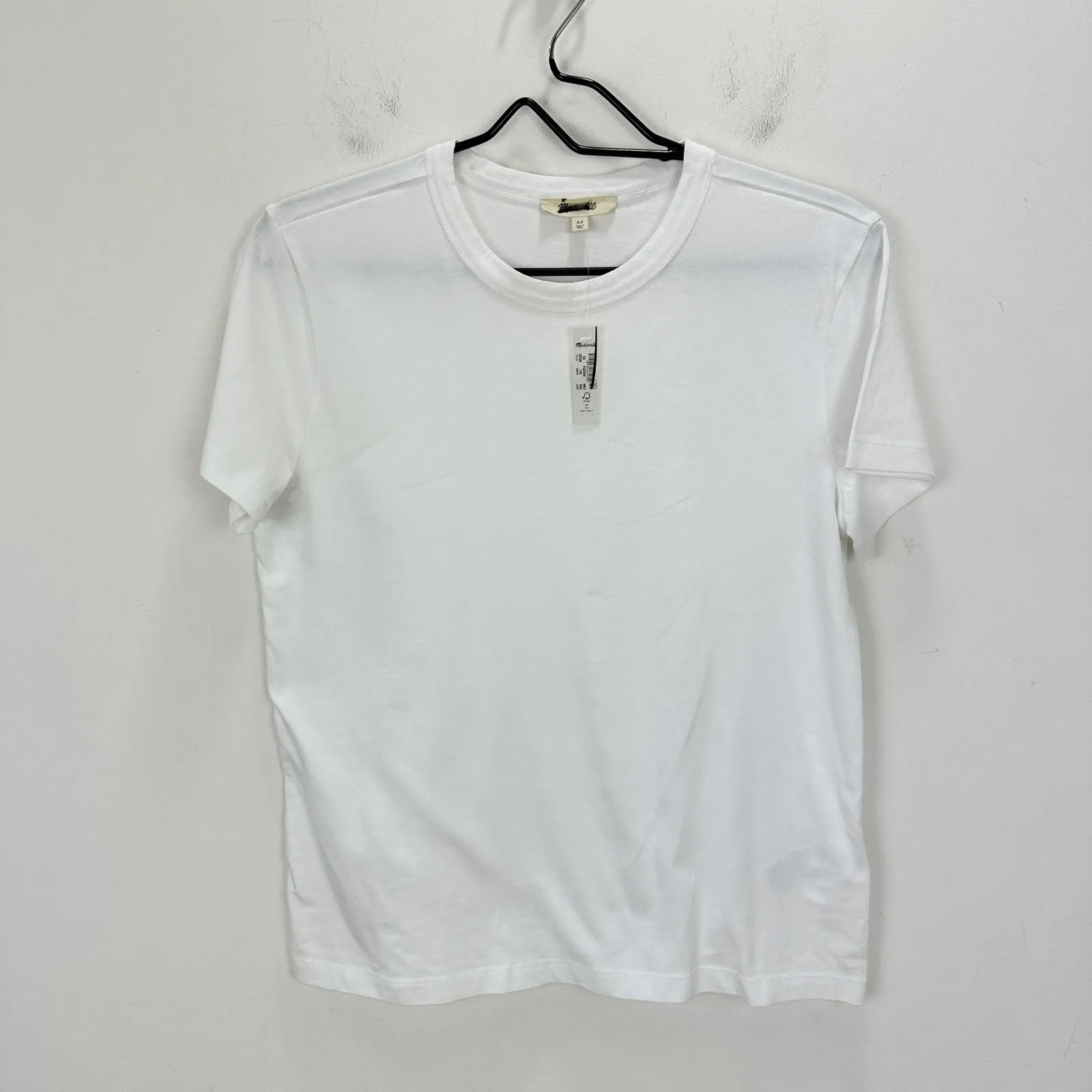 Madewell Cotton Perfect Crewneck Tee Shirt Eyelet White Basics Womens XXS NWT - Image 6