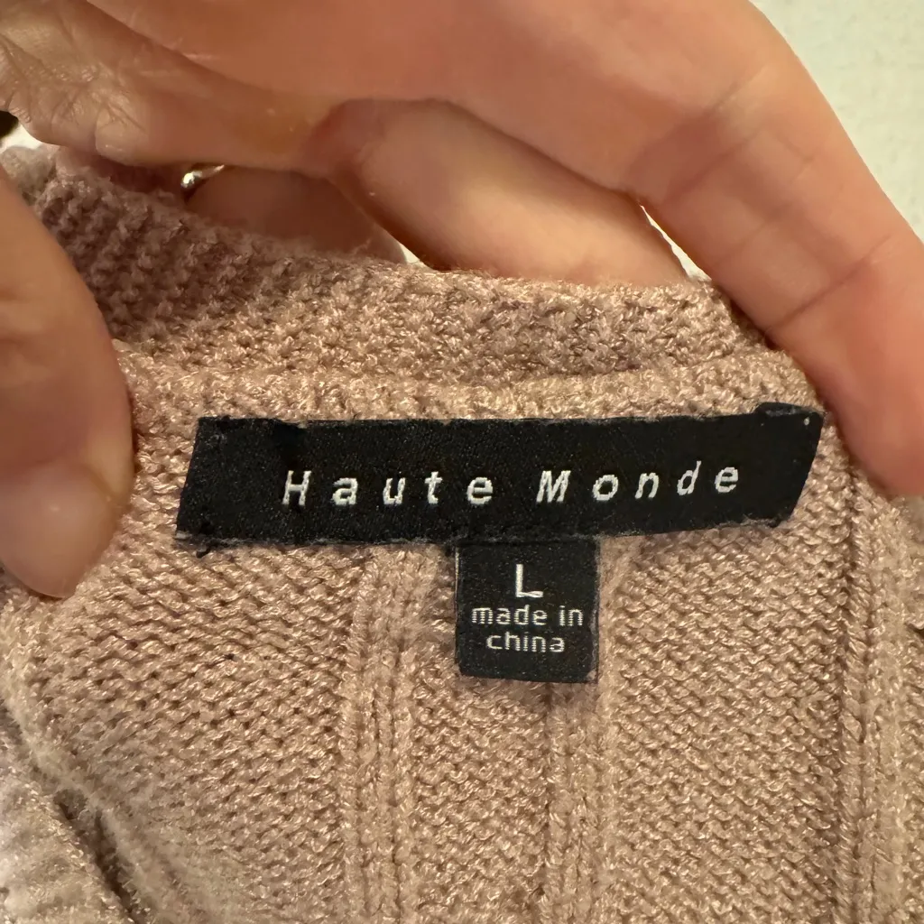 Women’s Tan Haute Monde Knit Sleeveless Sweater Vest - Image 3