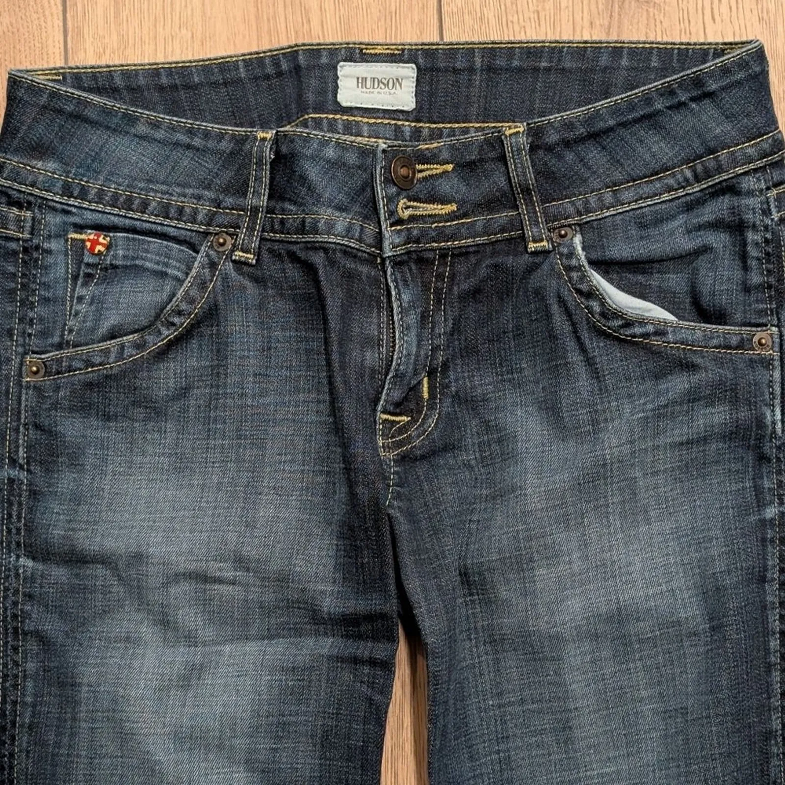 HUDSON Jeans Womens 28 Bootcut Stretch Dark Wash Boot‎ Leg Made in USA - Image 3