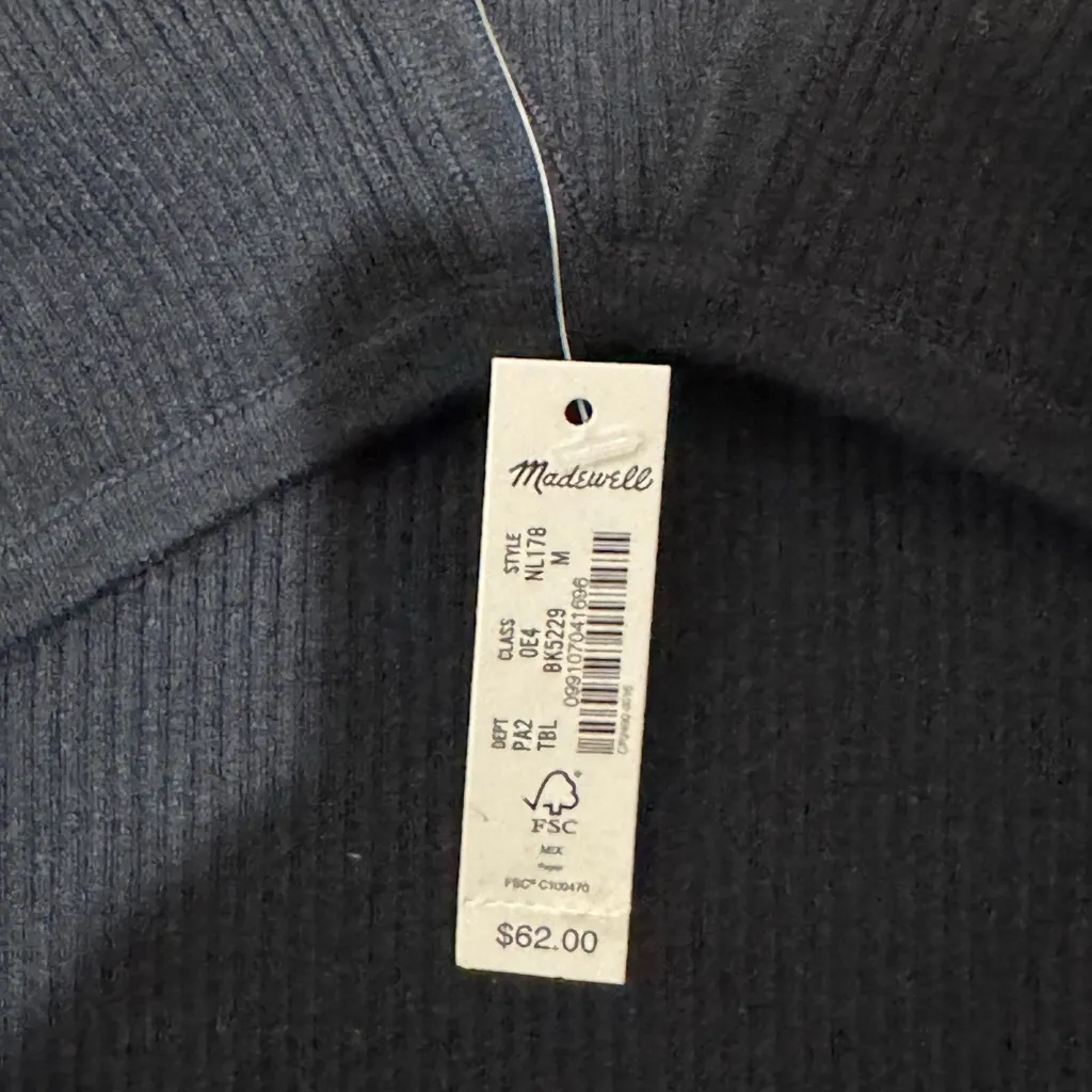 Madewell Corset Black Ribbed Tank Top Size M Whimsigoth Witchy Batty Edgy Chic - Image 8