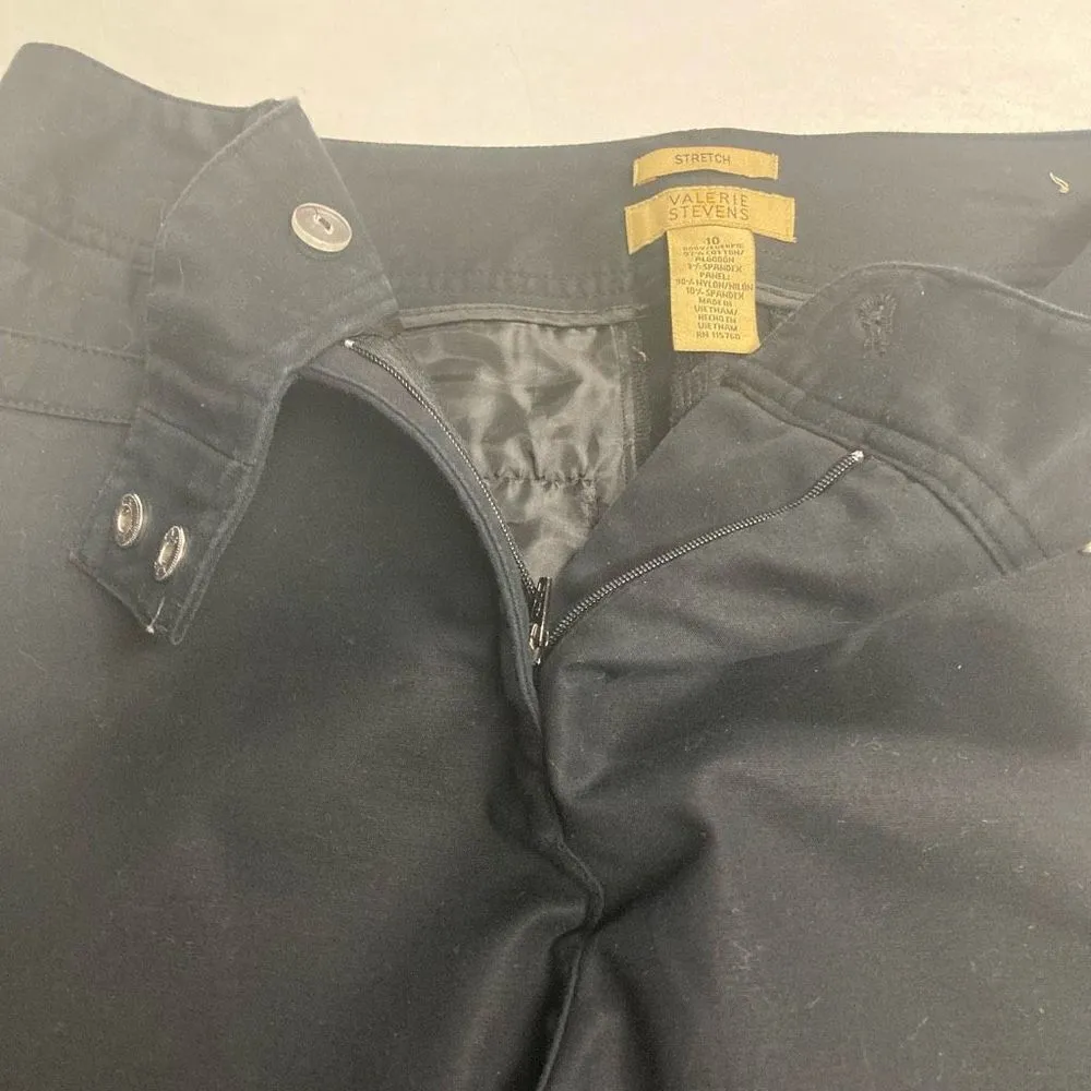 VALERIE STEVENS Women’s Cropped Pants Black Size 10‎ Stretch Inseam 25” - Image 8