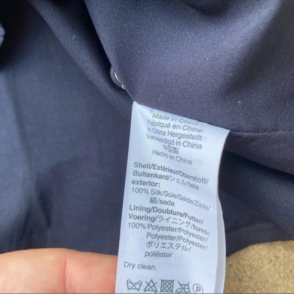 Madewell Silk Ruffle Waist Dress in Windblown Poppies Navy Women’s - Image 8