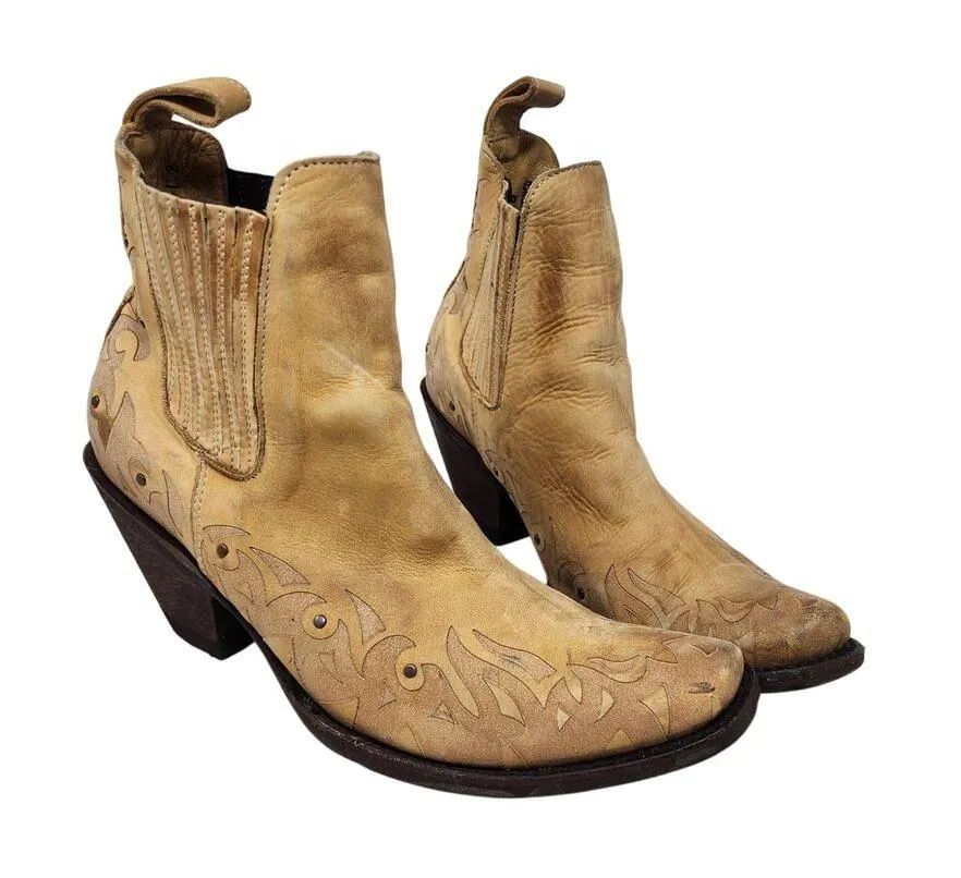 Old Gringo Juno Suede Leather Tan Embroidered Cowgirl Boots Western Size 6.5 B - Image 2