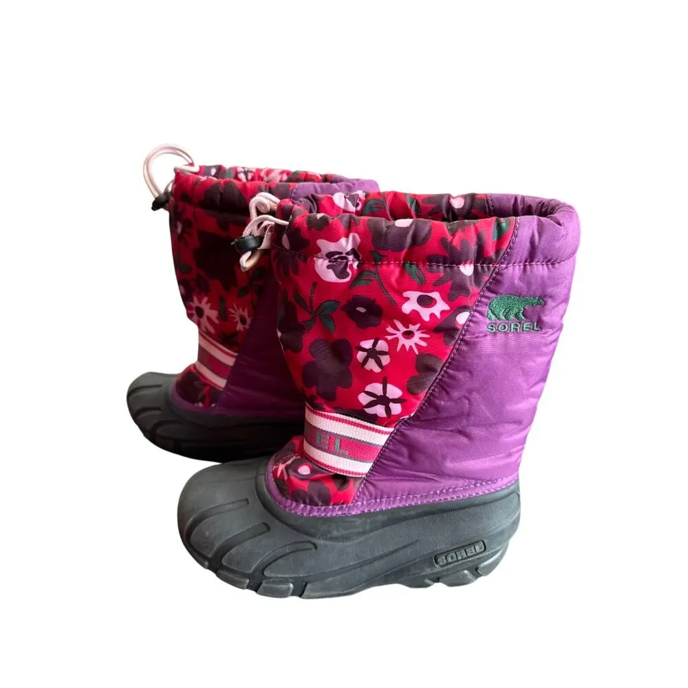 Sorel Womens Red Pink Floral Winter Rain Boots Size 4 SKU8111 - Image 2