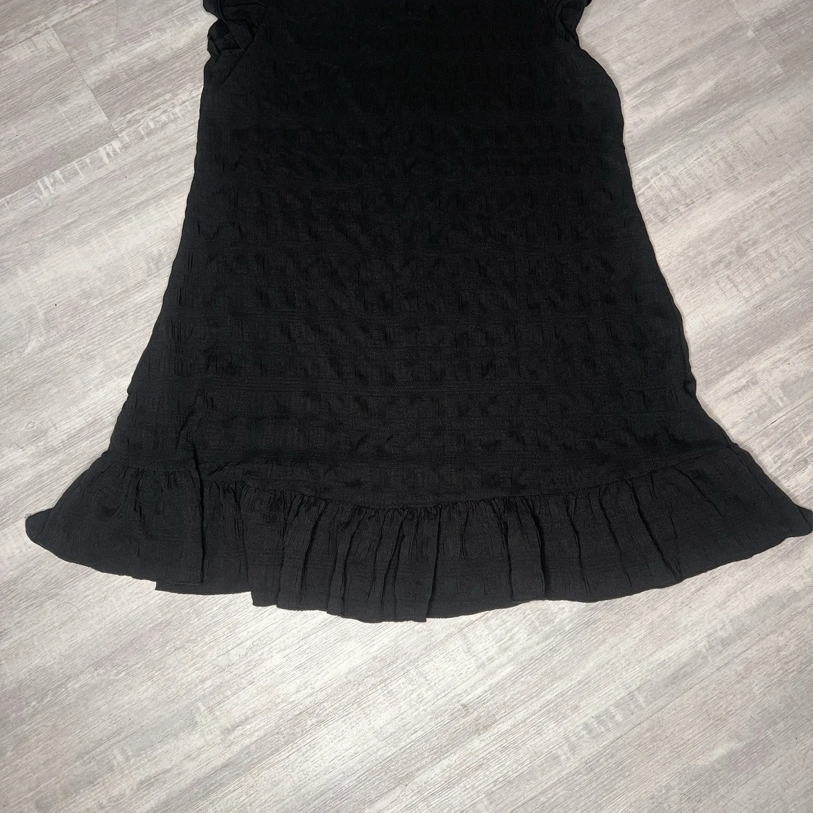 Black sheen extra large Flattering Ruffle dress XL - Image 3