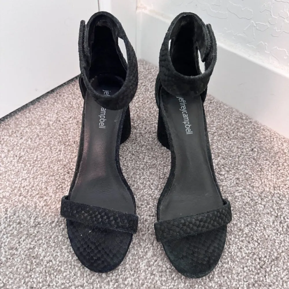 Jeffrey Campbell Laura Open Toe Ankle Strap Heels in Black Party Dressy Size 6.5 - Image 9