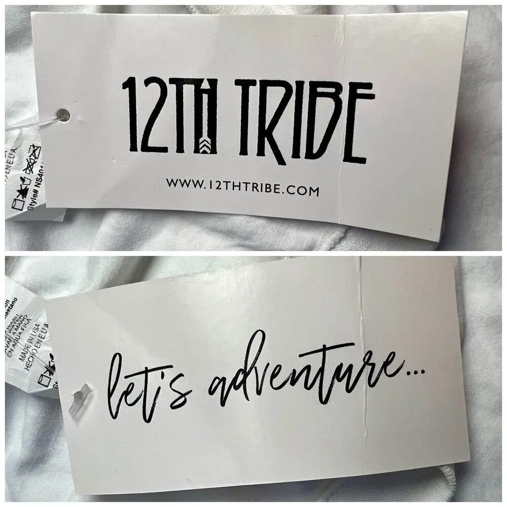 NWT 12th Tribe White Midi Skirt Elastic Waist Slip Stretch ONE SIZE - Image 4