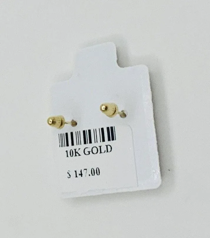 14k solid gold earrings tiny crown ❤️ Approx 7mm with cubic zirconia ❤️ screw back ❤️ aretes de corona de mujer o Niña de 14 kilates de tornillo - Image 3