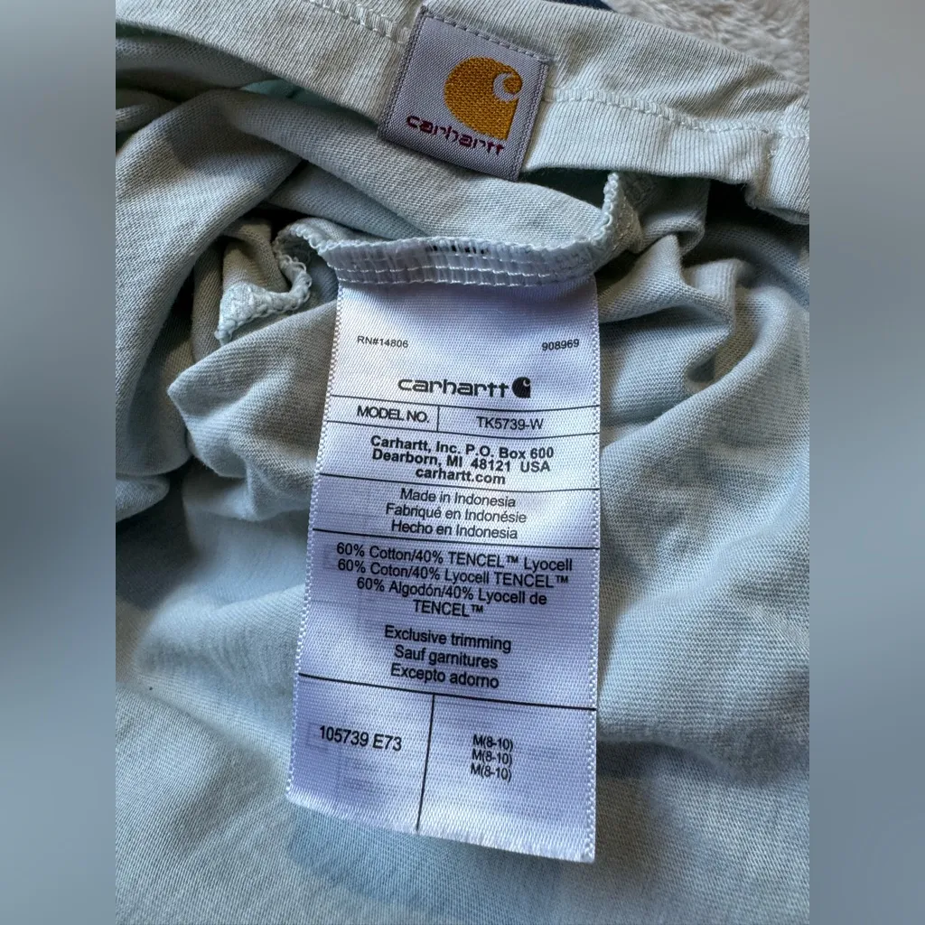 Carhartt Womens Relaxed Fit Lightweight Short Sleeve V-Neck T-Shirt Green M - Image 3