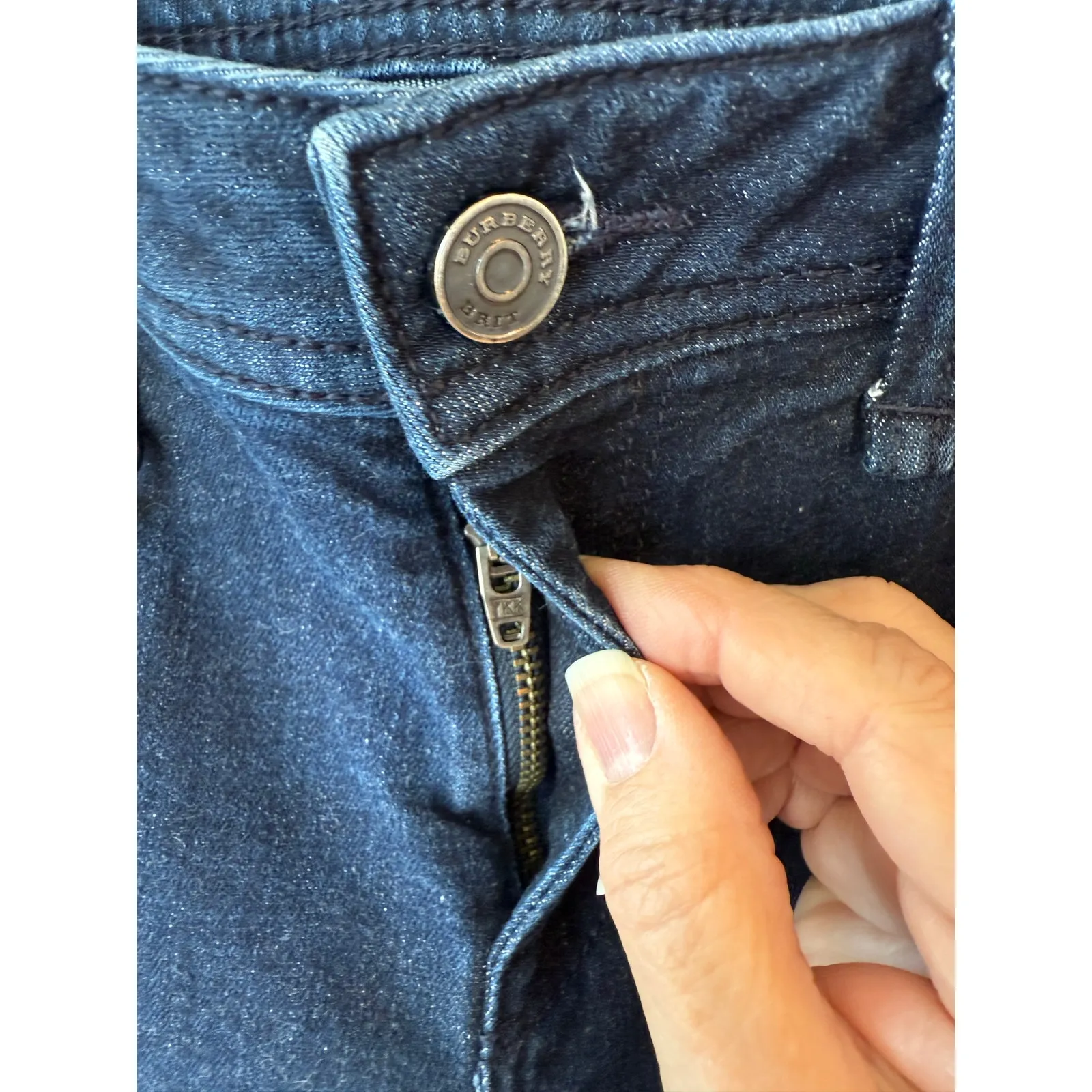 Burberry Brit Mid Rise Westbourne Skinny Ankle Jeans Denim Blue Women's Size 29 - Image 5